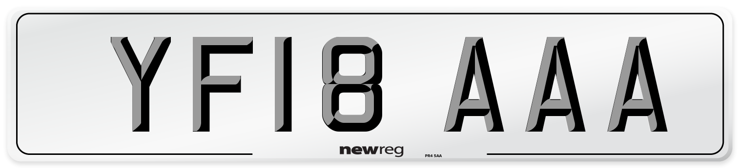 YF18 AAA Number Plate from New Reg